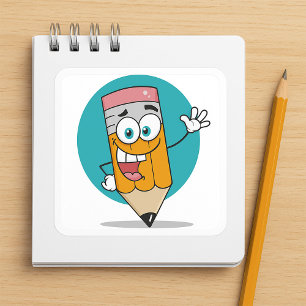 Autocollants Crayon Heureux