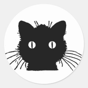 Autocollants Crazy Black Cat Face