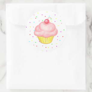 Autocollants Cupcake Rose
