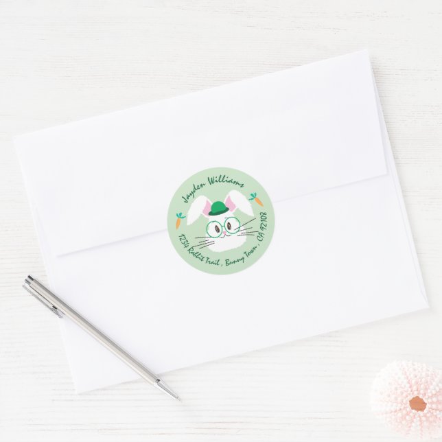 autocollants d'adresse de retour de lapin de Pâque (Enveloppe)