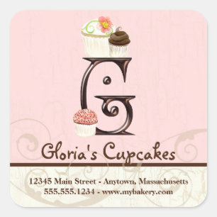Autocollants d'affaires de logo de petit gâteau de