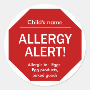 Autocollants d'alerte allergique