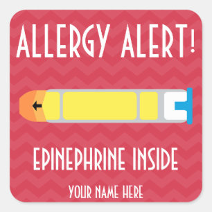 Autocollants d'alerte d'allergie d'adrénaline