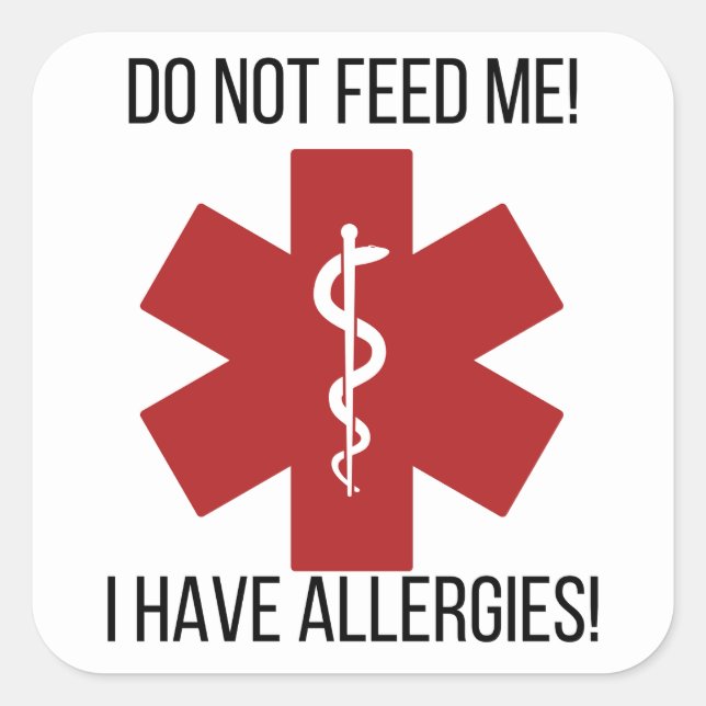 Autocollants d'allergie alimentaire pour la garder (Devant)
