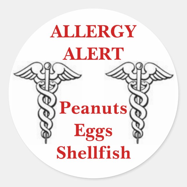Autocollants d'allergie personnalisables (Devant)