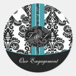 autocollants damask aqua Mariage Monogram