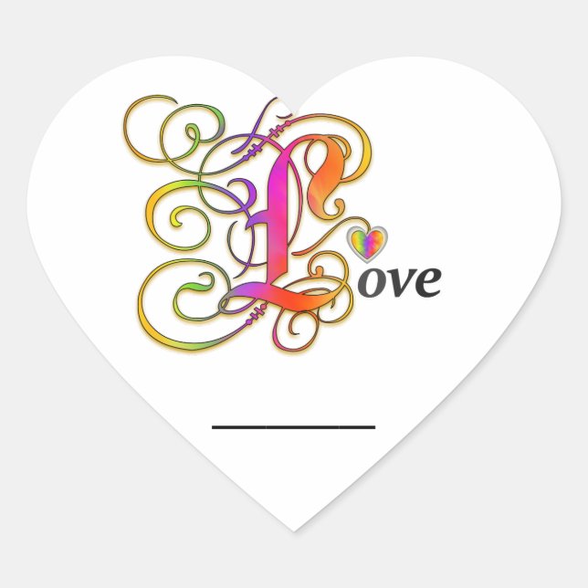 Autocollants d'amour avec votre nom ou message (Devant)
