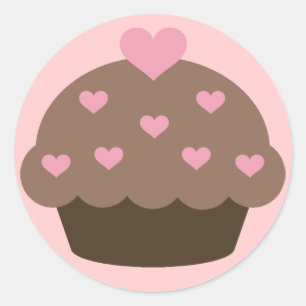 Autocollants d'amour de petit gâteau de chocolat