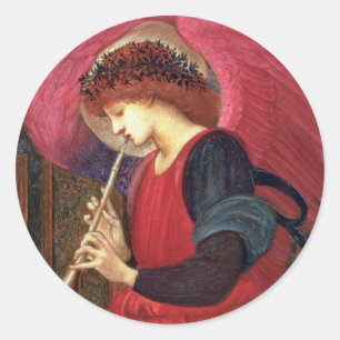 Autocollants d'ange de Noël - Burne-Jones - rouge