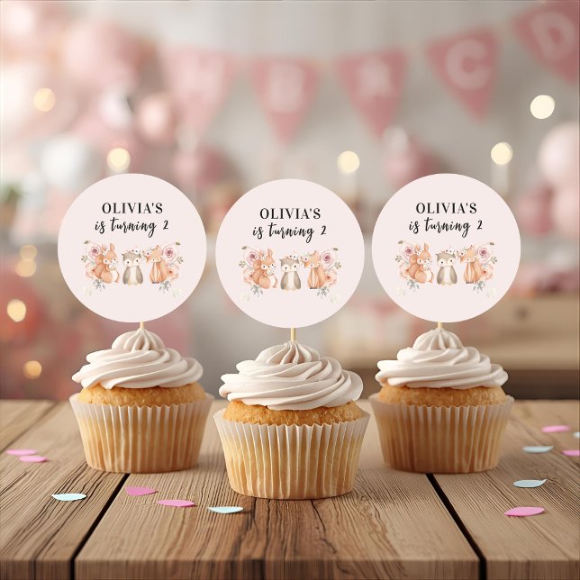 Autocollants d'anniversaire Animaux de la forêt |  (Créateur téléchargé)