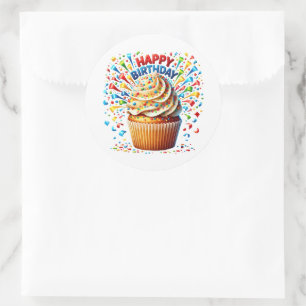 Autocollants d'anniversaire Cupcake