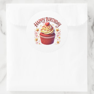 Autocollants d'anniversaire Cupcake