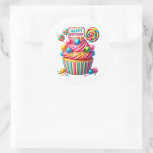 Autocollants d'anniversaire Cupcake