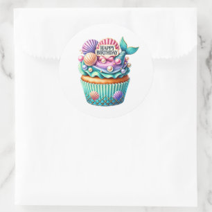 Autocollants d'anniversaire Cupcake