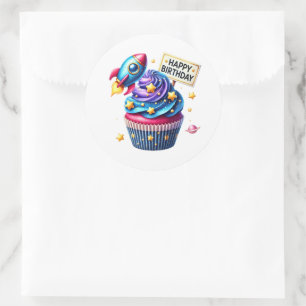 Autocollants d'anniversaire Cupcake