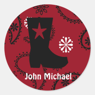 Autocollants d'anniversaire de cowboy