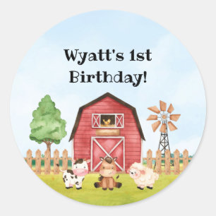Autocollants d'anniversaire de ferme