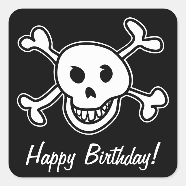 Autocollants d'anniversaire de fête pirate (Devant)