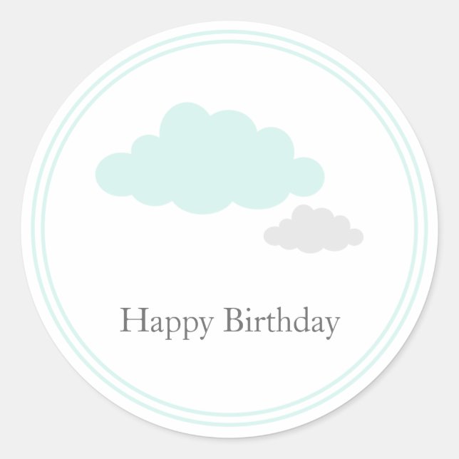 Autocollants d'anniversaire de nuage (Devant)
