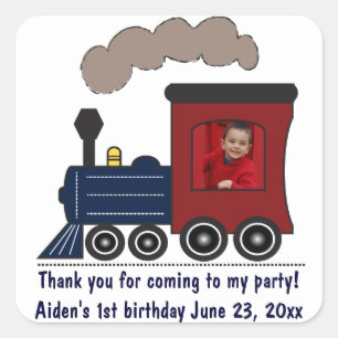 Autocollants d'anniversaire de train de Choo Choo