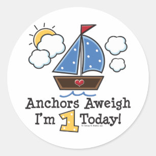 Autocollants d'anniversaire de voilier Aweigh