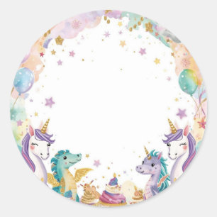 Autocollants d'anniversaire pour enfants Fantasy L