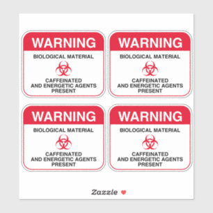 Autocollants d'avertissement caféinés de Biohaza