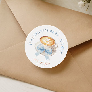 Autocollants de Baby Shower Coquette Coffee