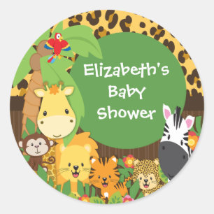 Autocollants de baby shower d'animaux de bébé de