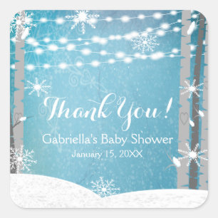 Autocollants de baby shower d'arbres de bouleau de