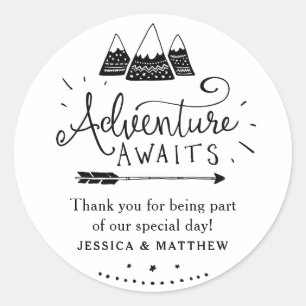 Autocollants de baby shower d'aventure avec les