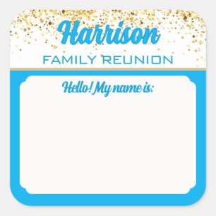 Autocollants de badges de nom de réunion de famill