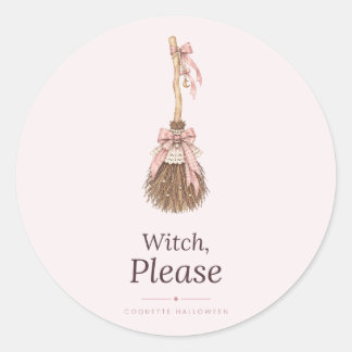 Autocollants de balai Halloween Coquette Witch Ple