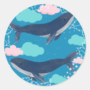 Autocollants de baleines circulaires