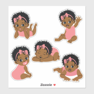 Autocollants de bébé fille afro-américaine noire m