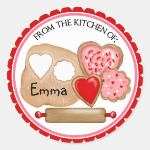 Autocollants de biscuits de jour de Valentines