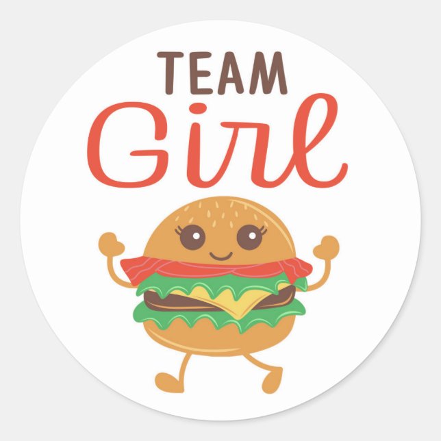 Autocollants de burger Team Girl, thème BBQ (Devant)