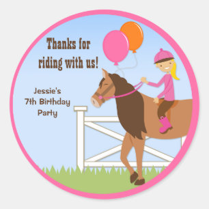 Autocollants de cadeau d'anniversaire de cheval