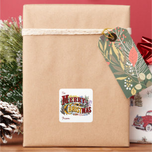 Autocollants de cadeau de Noël joyeux