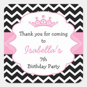 Autocollants de cadeau de princesse Crown Birthday