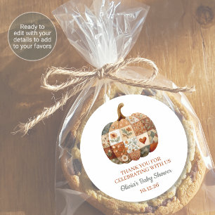 Autocollants de cadeaux de baby shower Citrouille