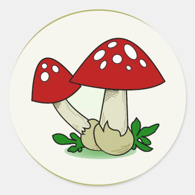 Autocollants de champignons casquettes rouges (Devant)