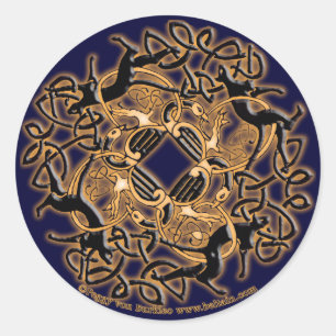 Autocollants de chat de Knotwork de Celtic, bleus