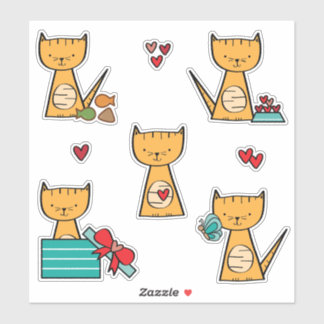 Autocollants de chat mignon | Autocollants d'anima