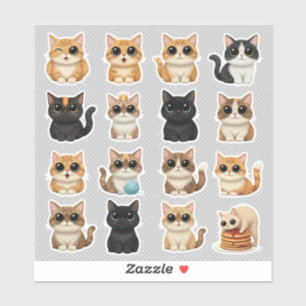 Autocollants de chat mignons drôles