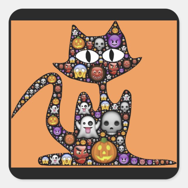 autocollants de chats halloween emoji (Devant)