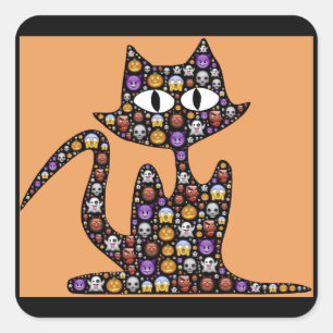autocollants de chats halloween emoji