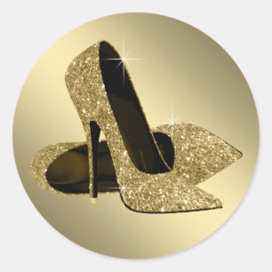 Autocollants de chaussures à talons hauts en or no
