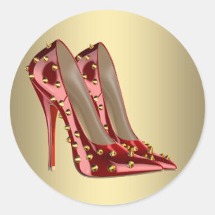 Autocollants de chaussures à talons hauts en or ro