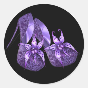 Autocollants de chaussures à talons hauts Orchidée